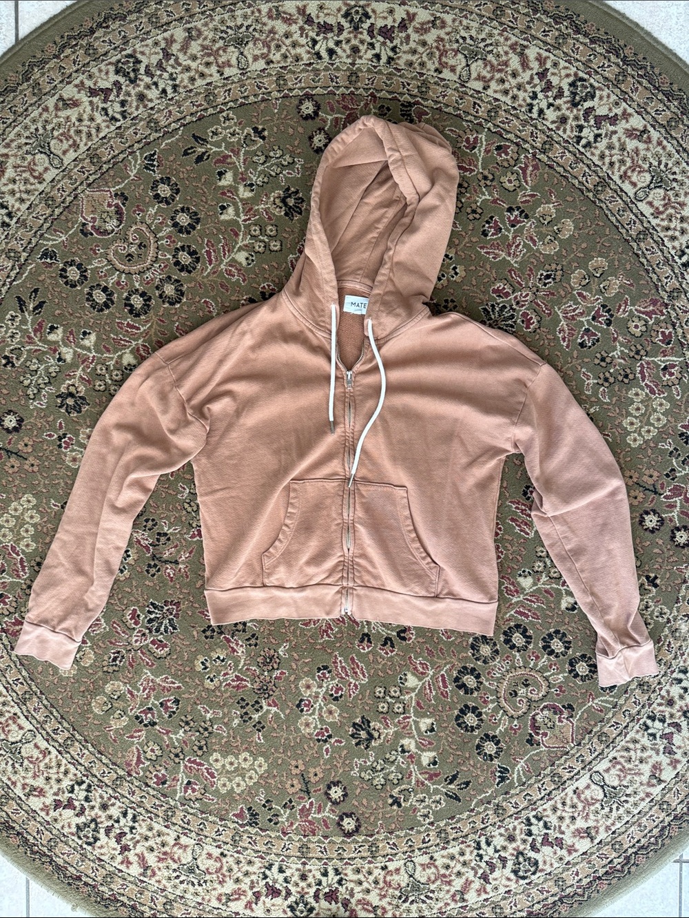 Mate the label cropped zip up hoodie